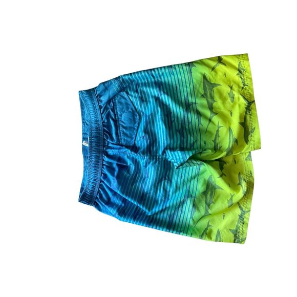 Lot of 3 Boys Large ZeroXposur Ocean Gear Swim Shirt & Trunks Blue Green Shark - Picture 3 of 11